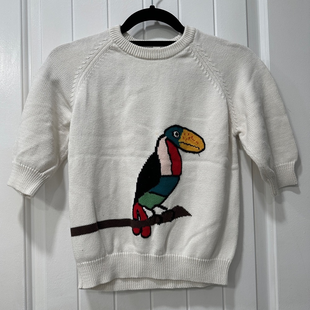 Ryder Toucan Knitted Short-Sleeve Sweater